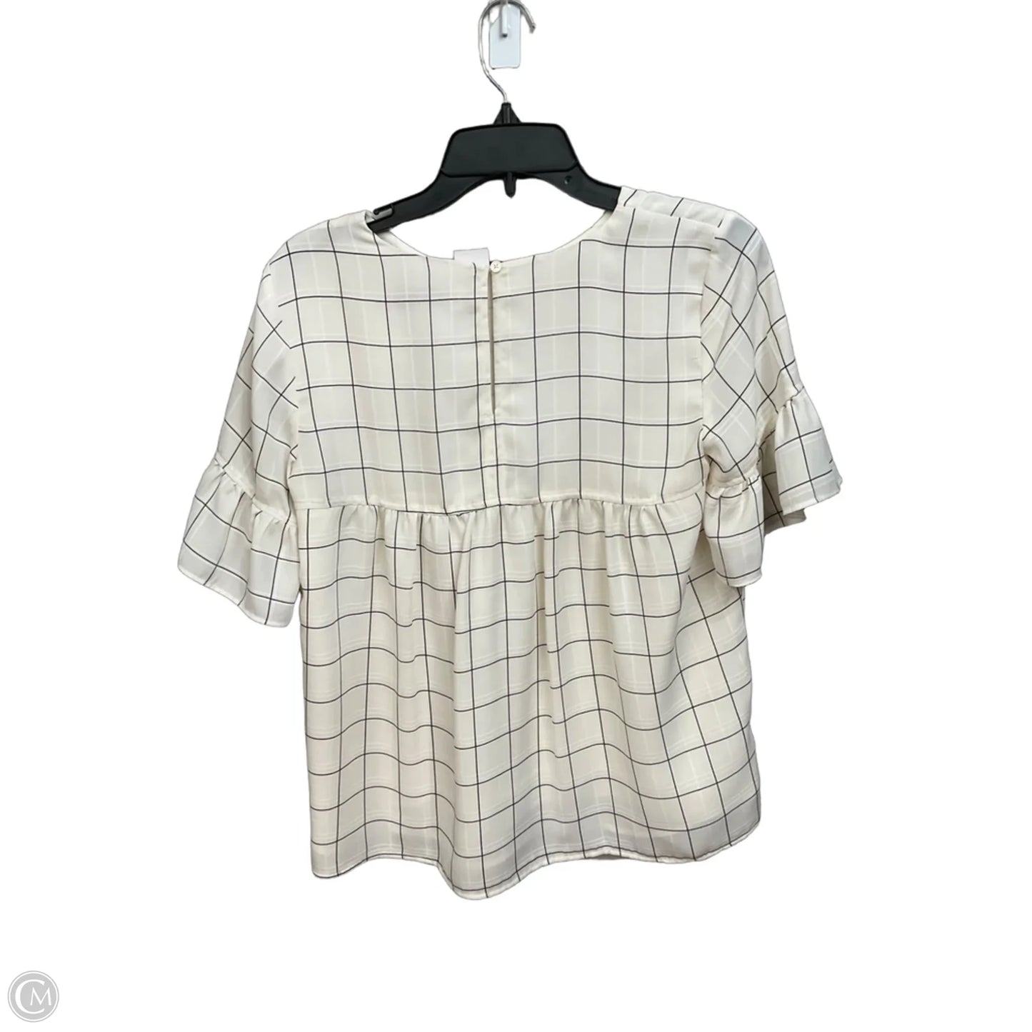 Top Short Sleeve By Loft In Black & Cream, Size: Xs