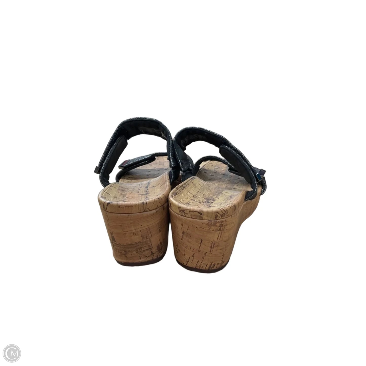 Sandals Heels Wedge By Vionic In Silver & Tan, Size: 8