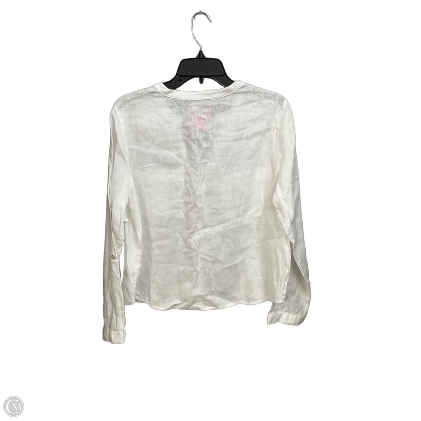 Blouse Long Sleeve By Isaac Mizrahi In White, Size: L