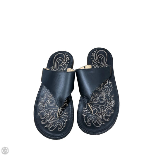 Sandals Flip Flops By Olukai In Black & Brown, Size: 9