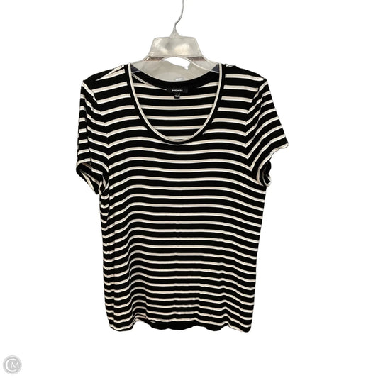 Top Short Sleeve By Premise In Striped Pattern, Size: L
