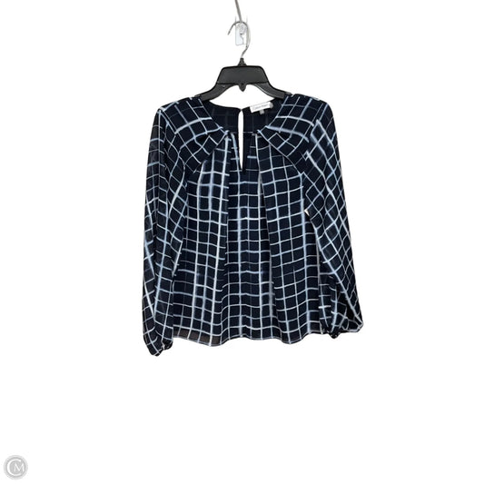 Top Long Sleeve By Calvin Klein In Plaid Pattern, Size: S