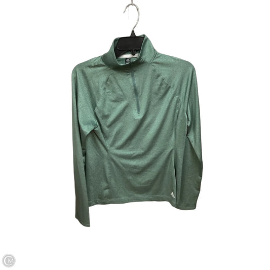 Athletic Top Long Sleeve Collar By Adidas In Green, Size: S