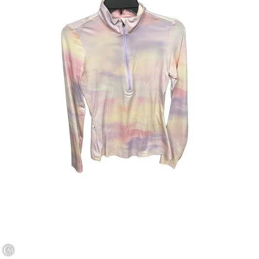 Athletic Top Long Sleeve Collar By Calia In Tie Dye Print, Size: Xs