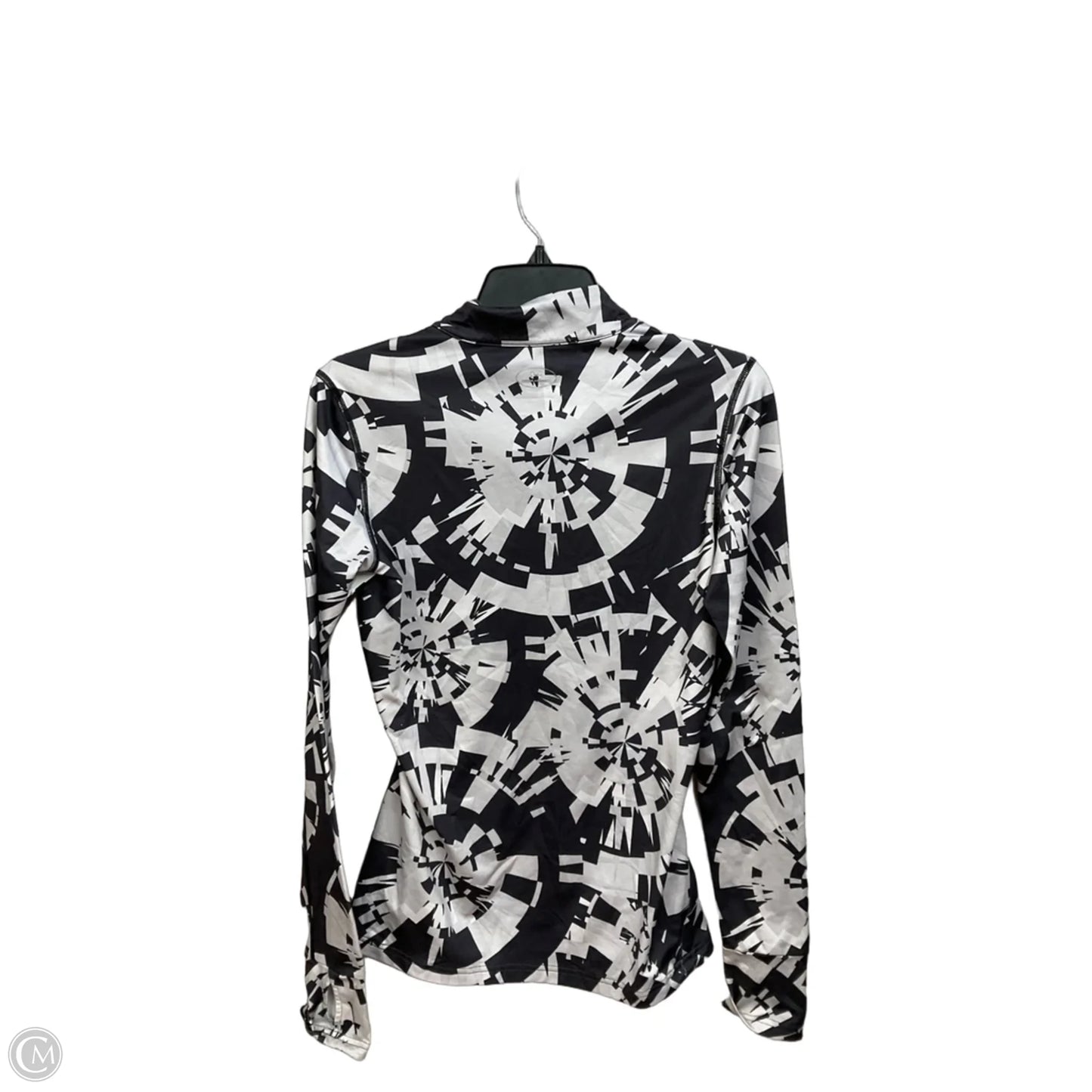 Athletic Top Long Sleeve Collar By Under Armour In Black & Grey, Size: S
