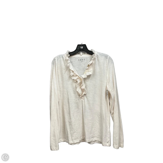 Top Long Sleeve By Loft In Cream, Size: L