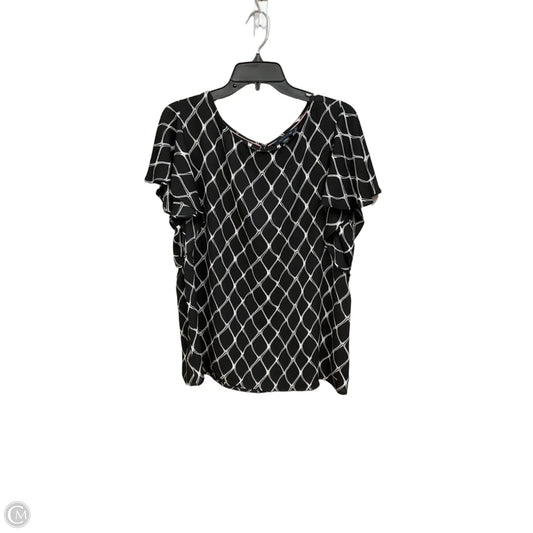 Top Short Sleeve By Tommy Hilfiger In Black & White, Size: Xxl