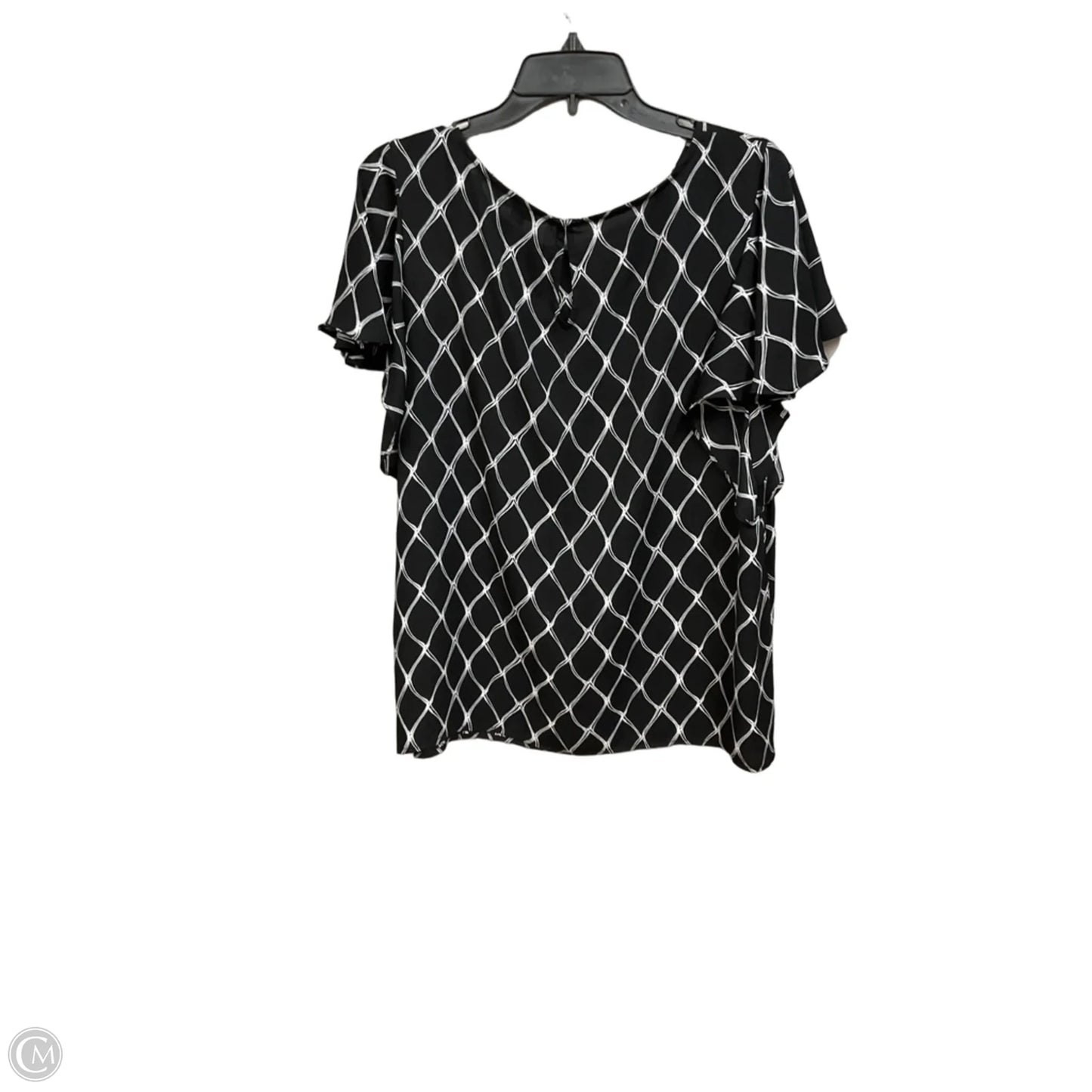 Top Short Sleeve By Tommy Hilfiger In Black & White, Size: Xxl
