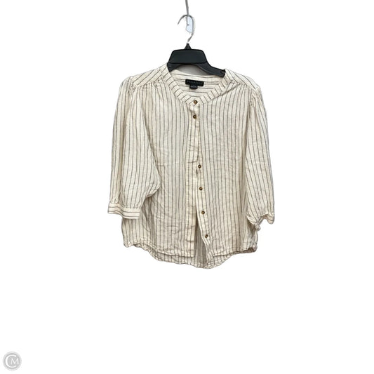 Blouse Short Sleeve By Sanctuary In Striped Pattern, Size: L