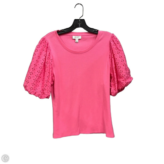 Top Short Sleeve By On 34th In Pink, Size: L