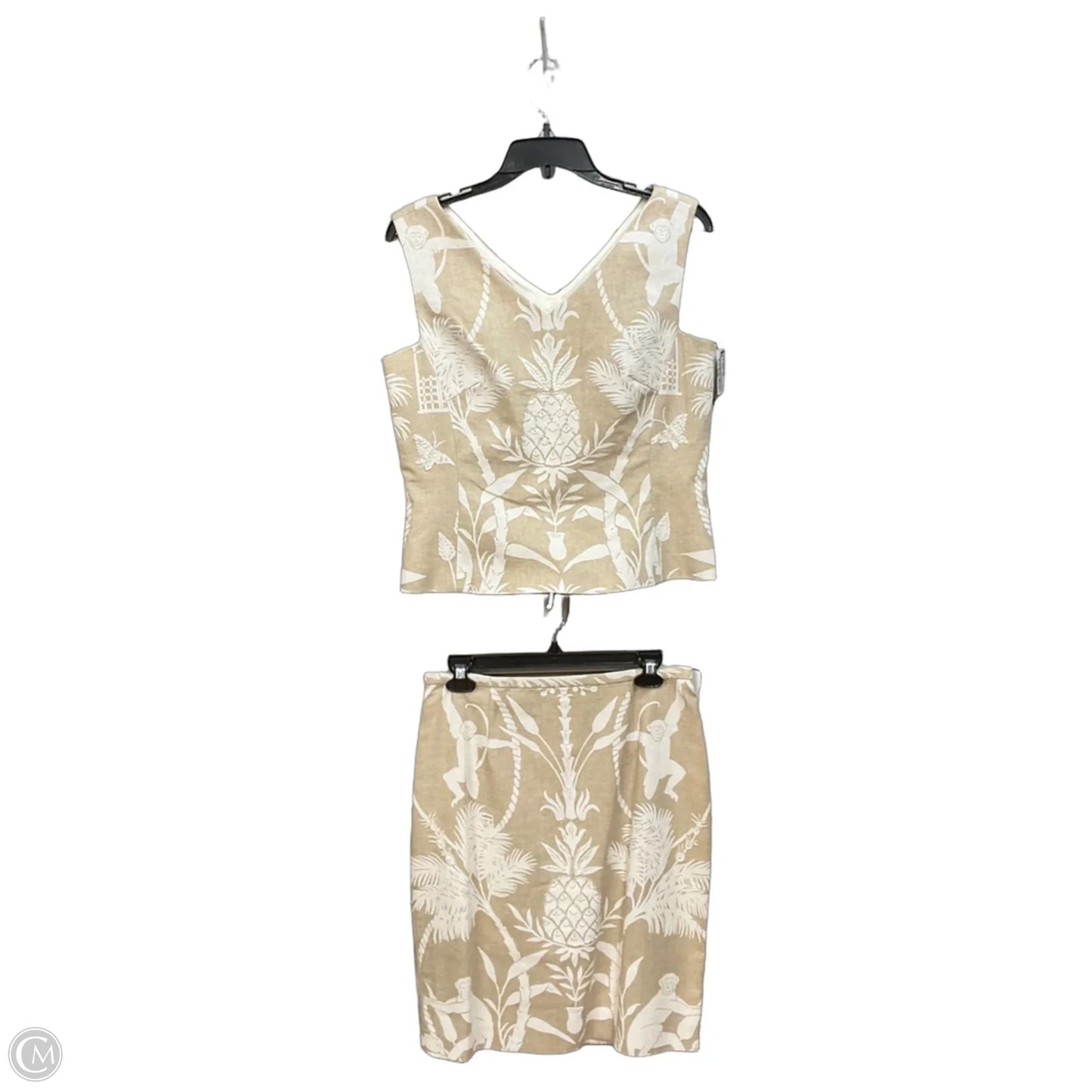Skirt Set 2pc By Maggy London In Tropical Print, Size: M