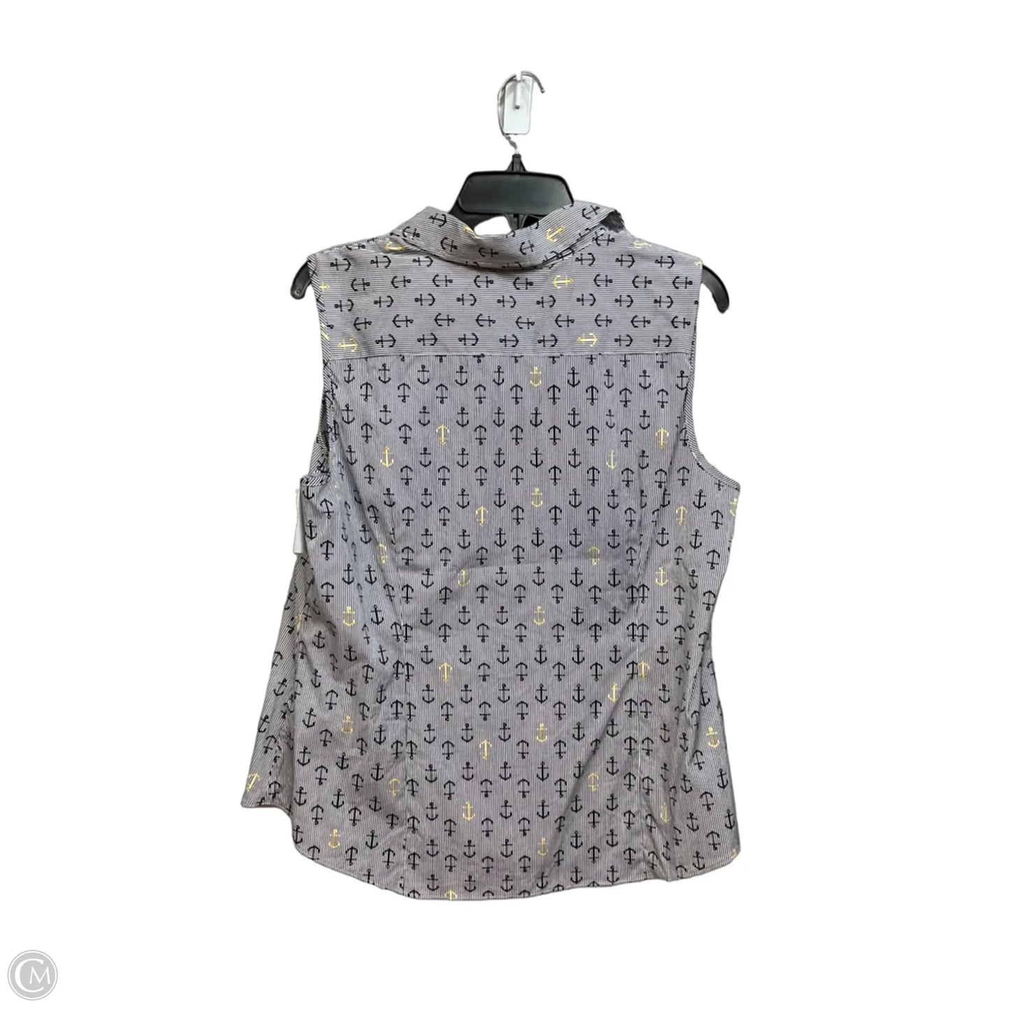 Blouse Sleeveless By Charter Club In Nautical Print, Size: Xl