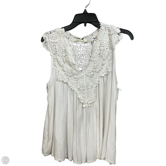 Top Sleeveless By Solitaire In White, Size: L