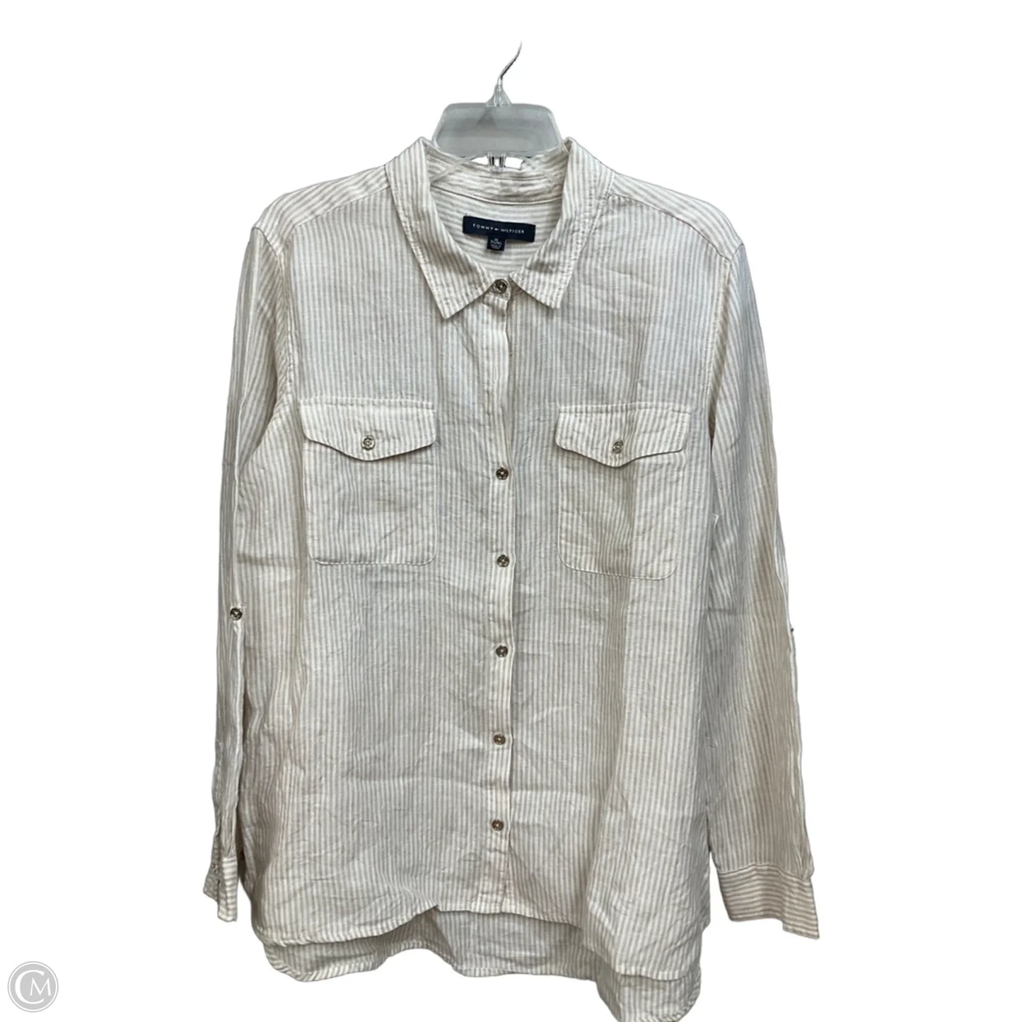 Blouse Long Sleeve By Tommy Hilfiger In Striped Pattern, Size: Xl