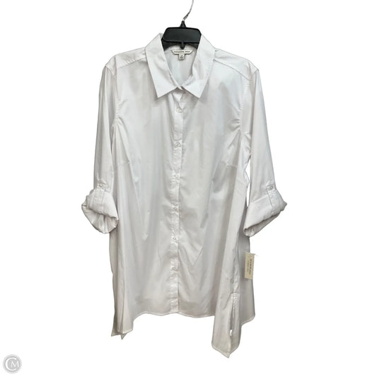Blouse Long Sleeve By Zac And Rachel In White, Size: 2x