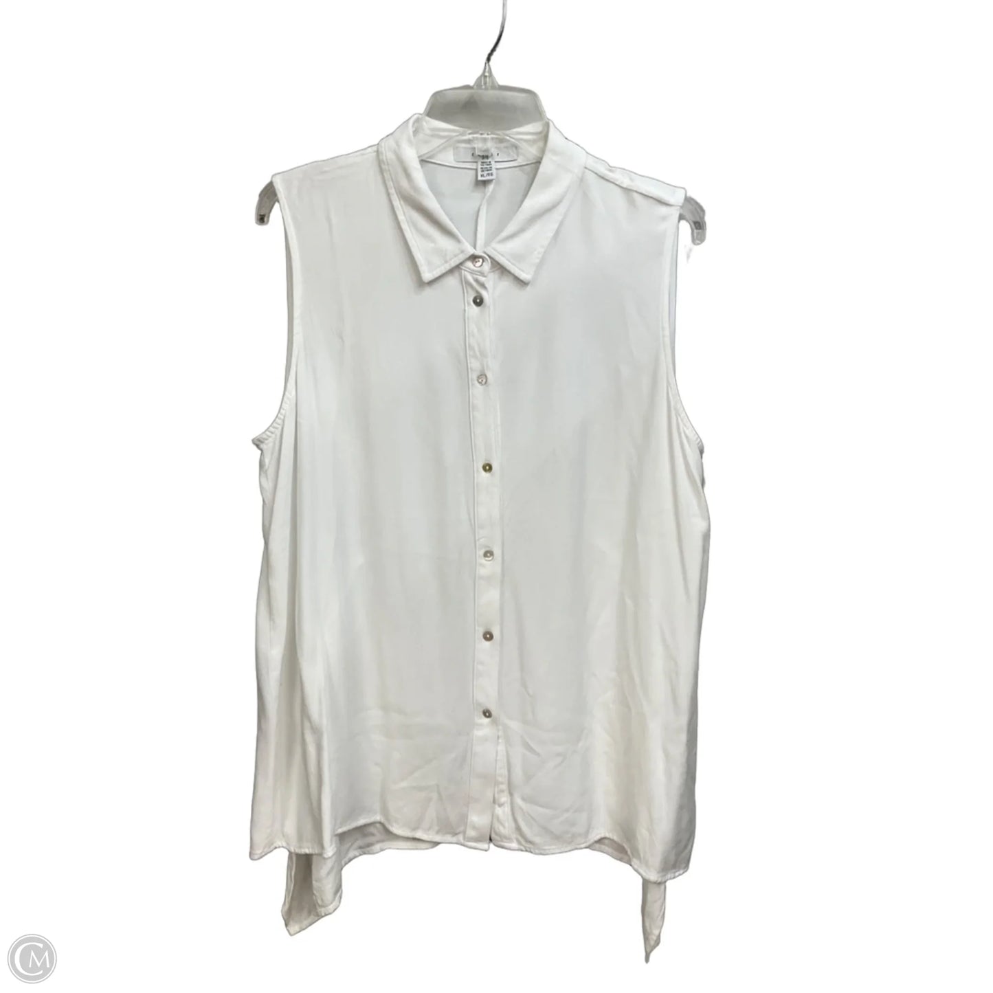 Blouse Sleeveless By Fever In White, Size: Xl