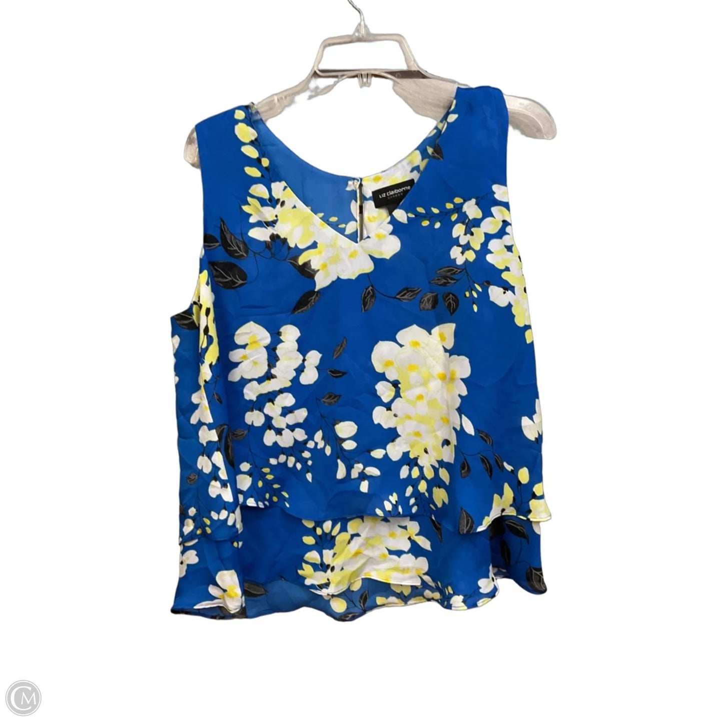 Top Sleeveless By Liz Claiborne In Floral Print, Size: L