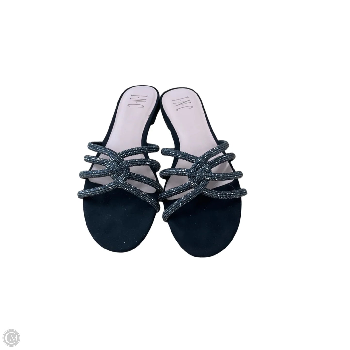 Sandals Flats By Inc In Black & Silver, Size: 8