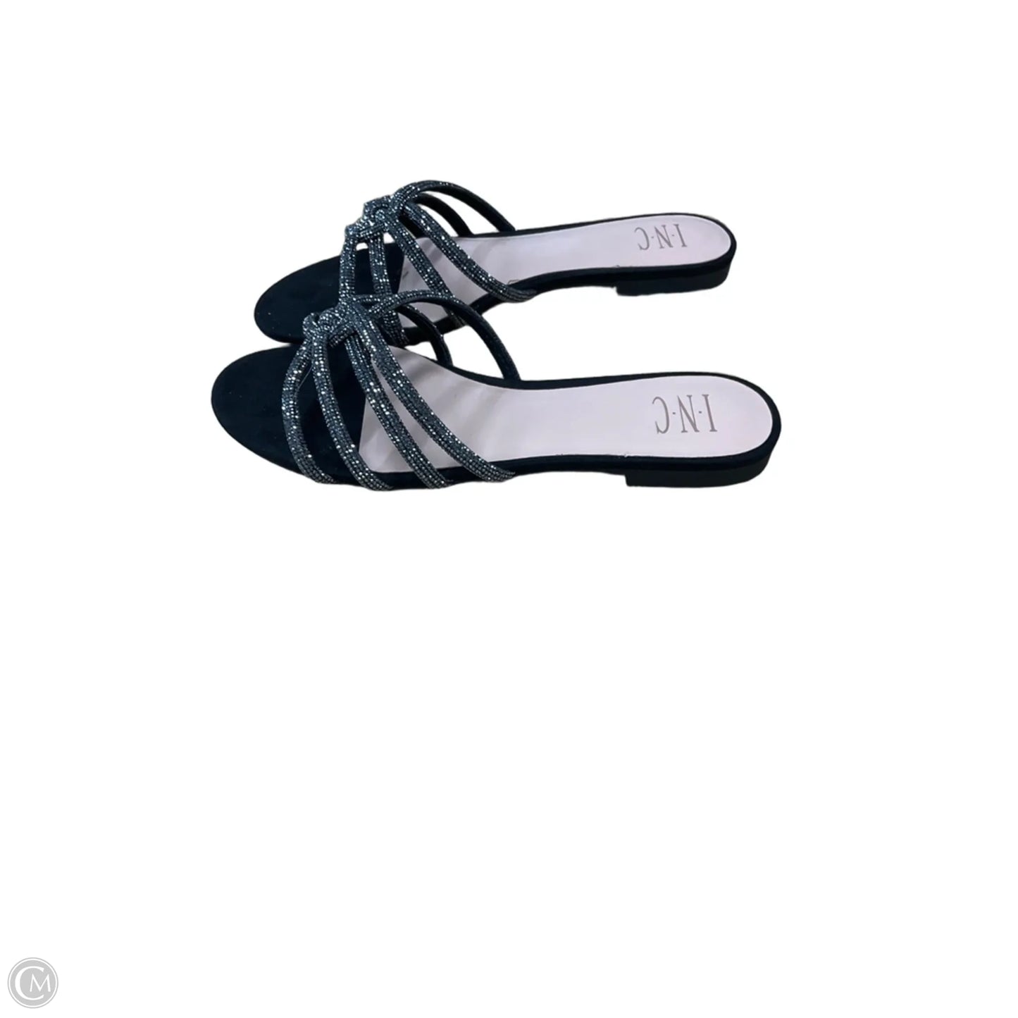 Sandals Flats By Inc In Black & Silver, Size: 8