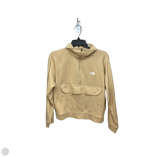 Athletic Top Long Sleeve Collar By The North Face In Tan, Size: S