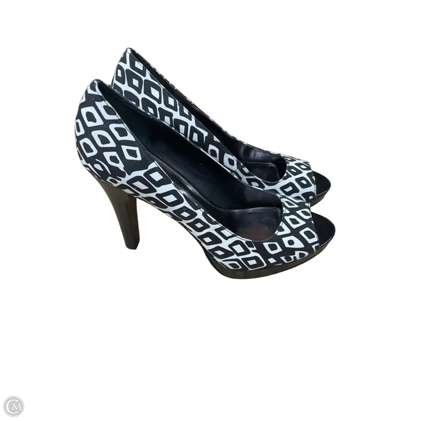 Shoes Heels Stiletto By Alfani In Black & Cream, Size: 8.5