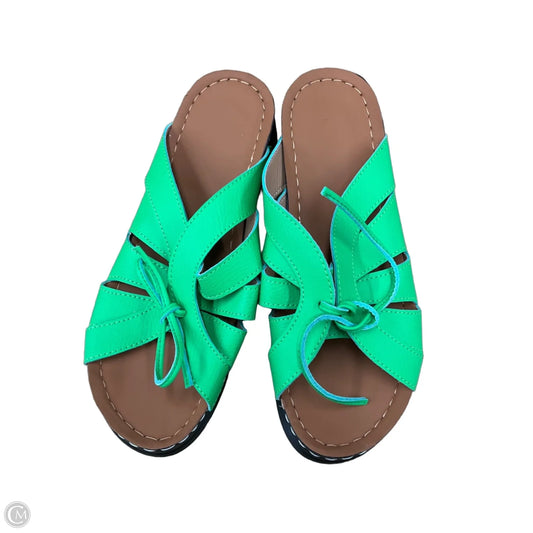 Sandals Flats By Clothes Mentor In Green, Size: 10