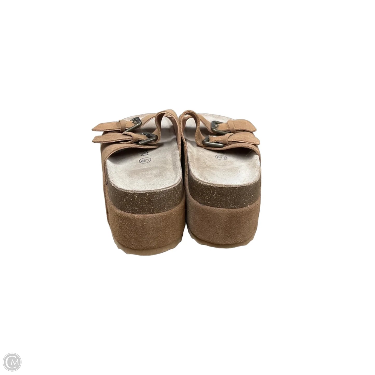 Sandals Heels Platform By Cushionaire In Tan, Size: 6.5