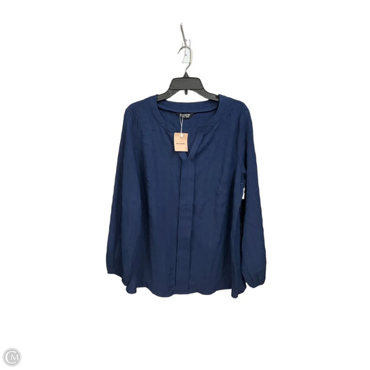 Top Long Sleeve By Bloomchic In Navy, Size: Xl