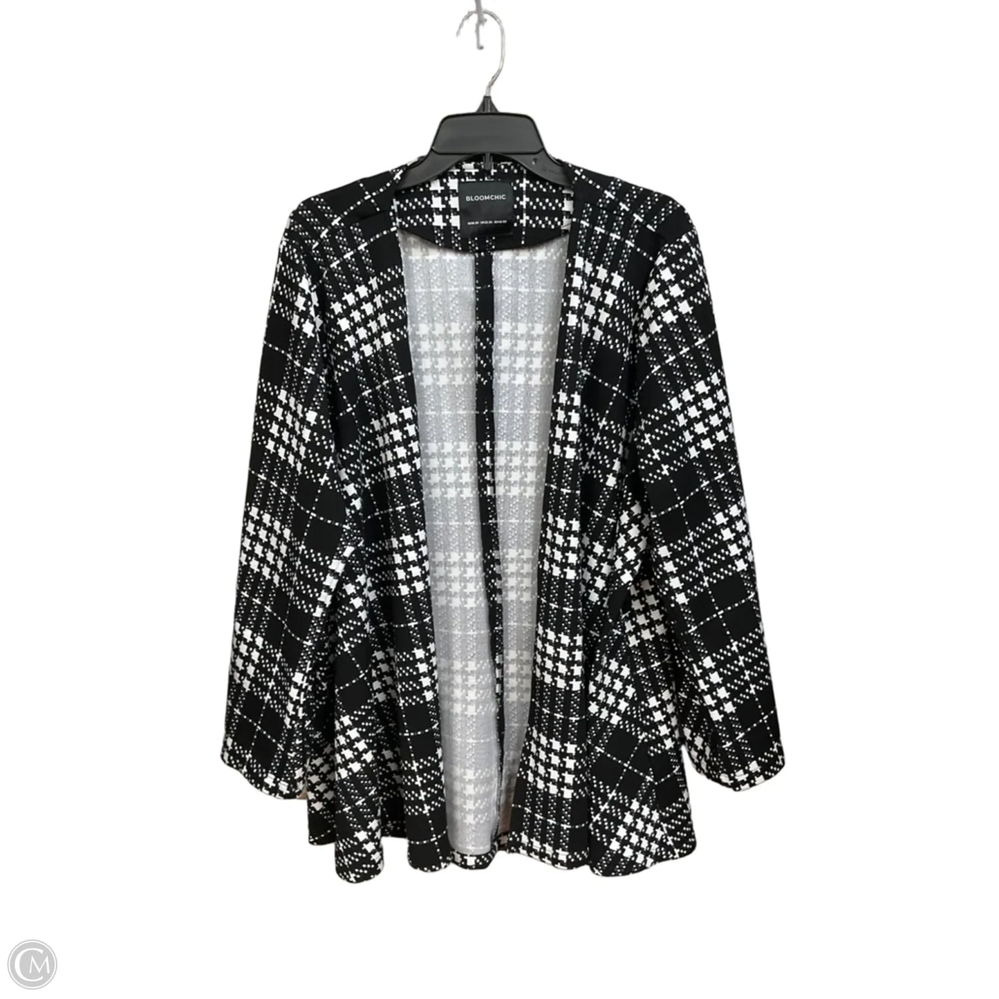 Cardigan By Bloomchic In Black & White, Size: 1x