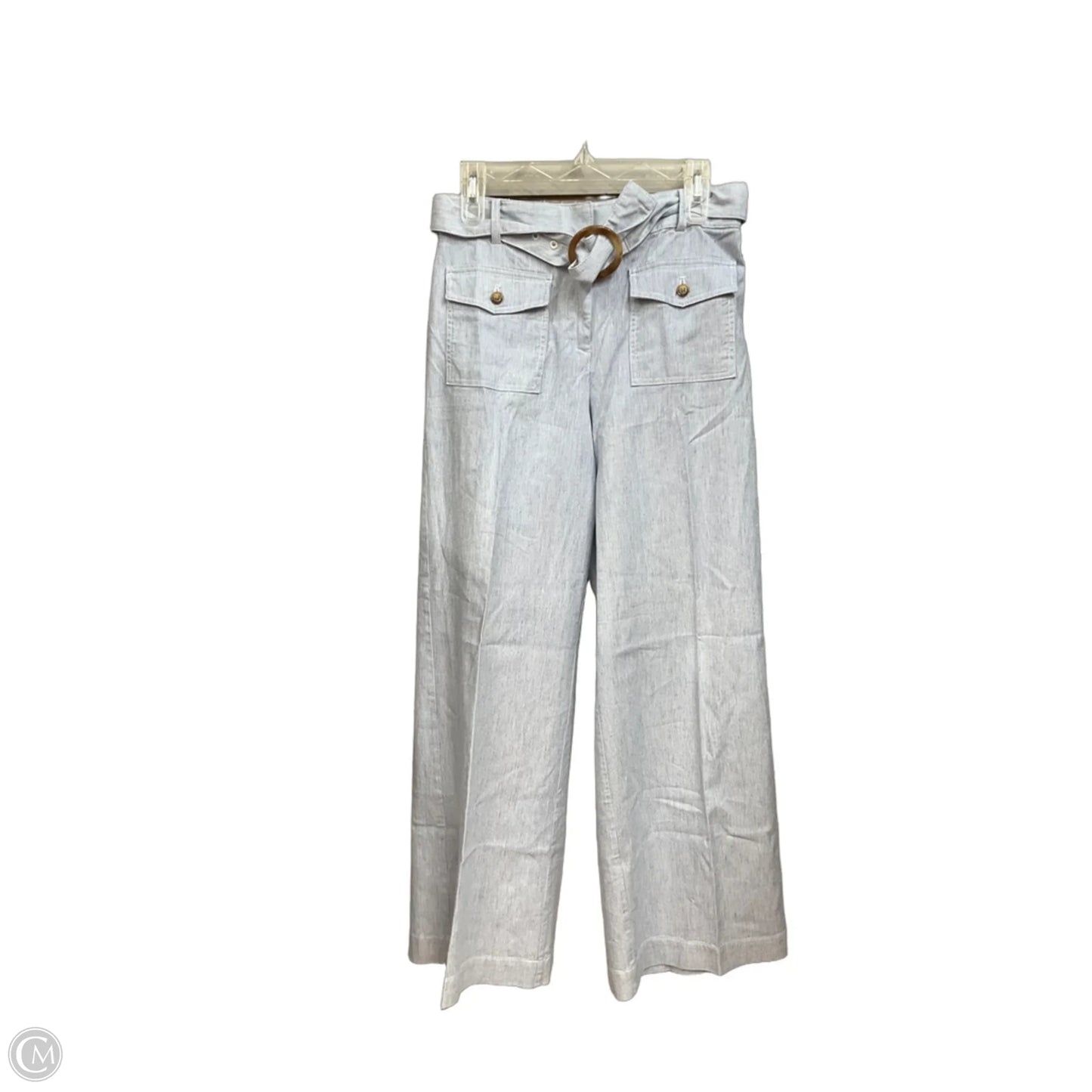 Pants Wide Leg By Loft In Blue & White, Size: 4