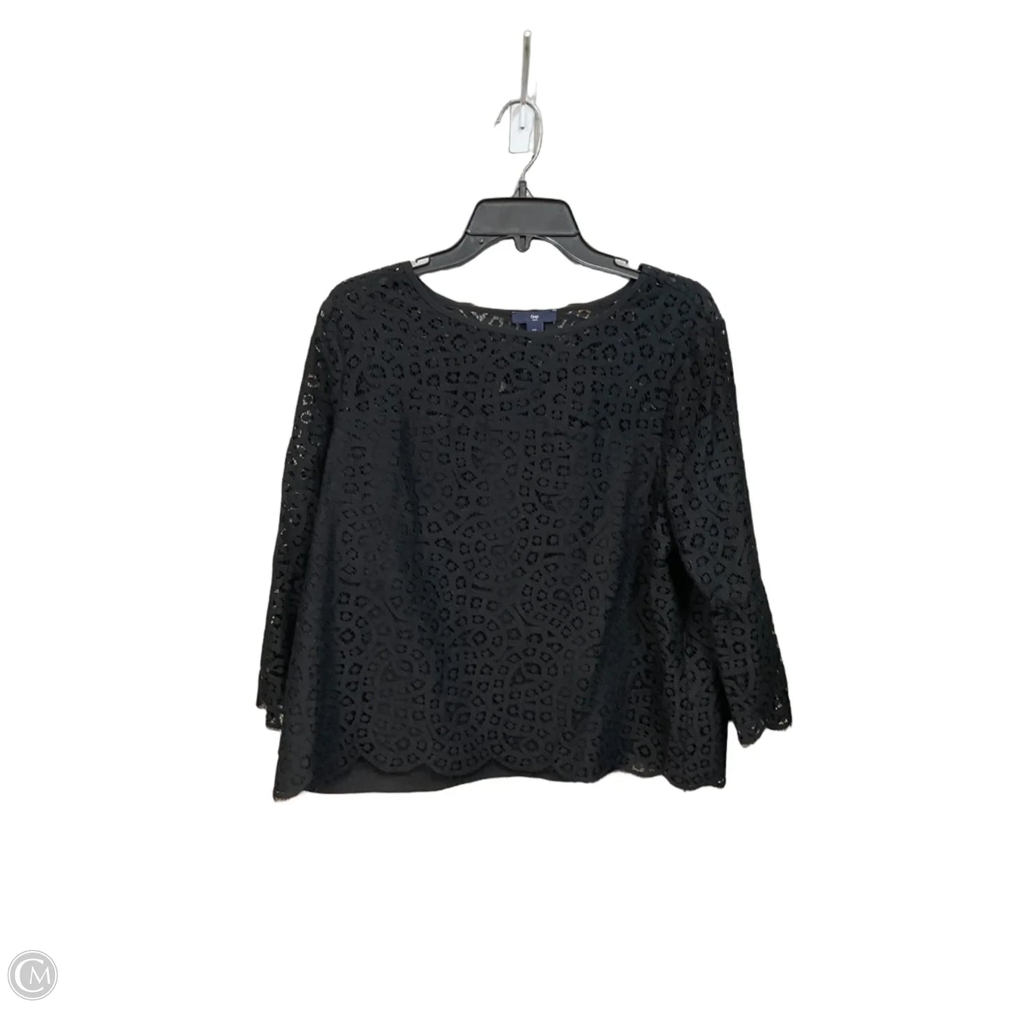 Top 3/4 Sleeve By Gap In Black, Size: L