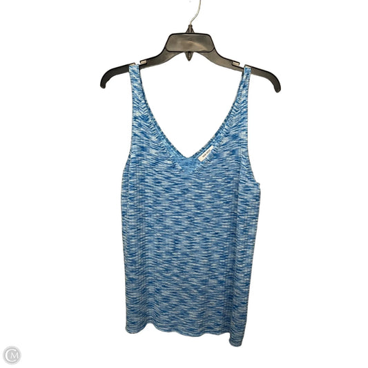 Top Sleeveless By Nine West In Blue & White, Size: L