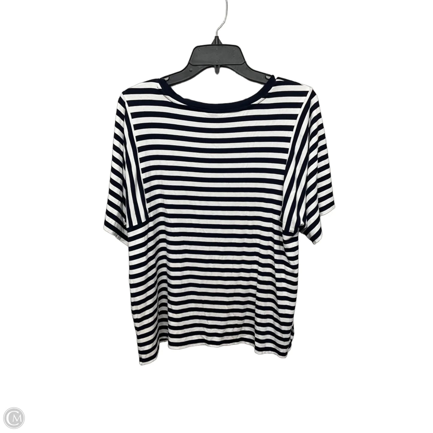 Top Short Sleeve By Chicos In Striped Pattern, Size: L