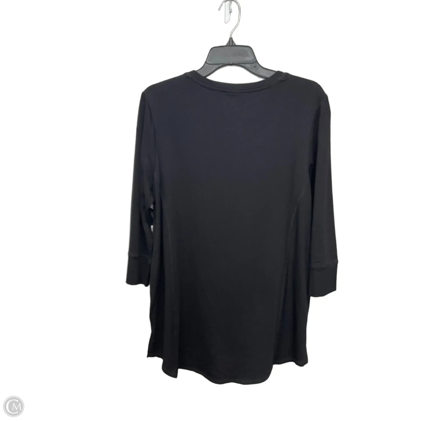 Top 3/4 Sleeve By Chicos In Black, Size: L