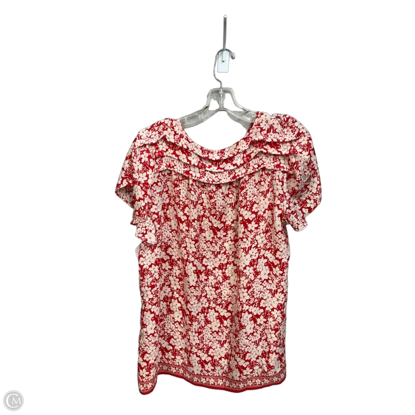 Top Short Sleeve By Max Studio In Floral Print, Size: L