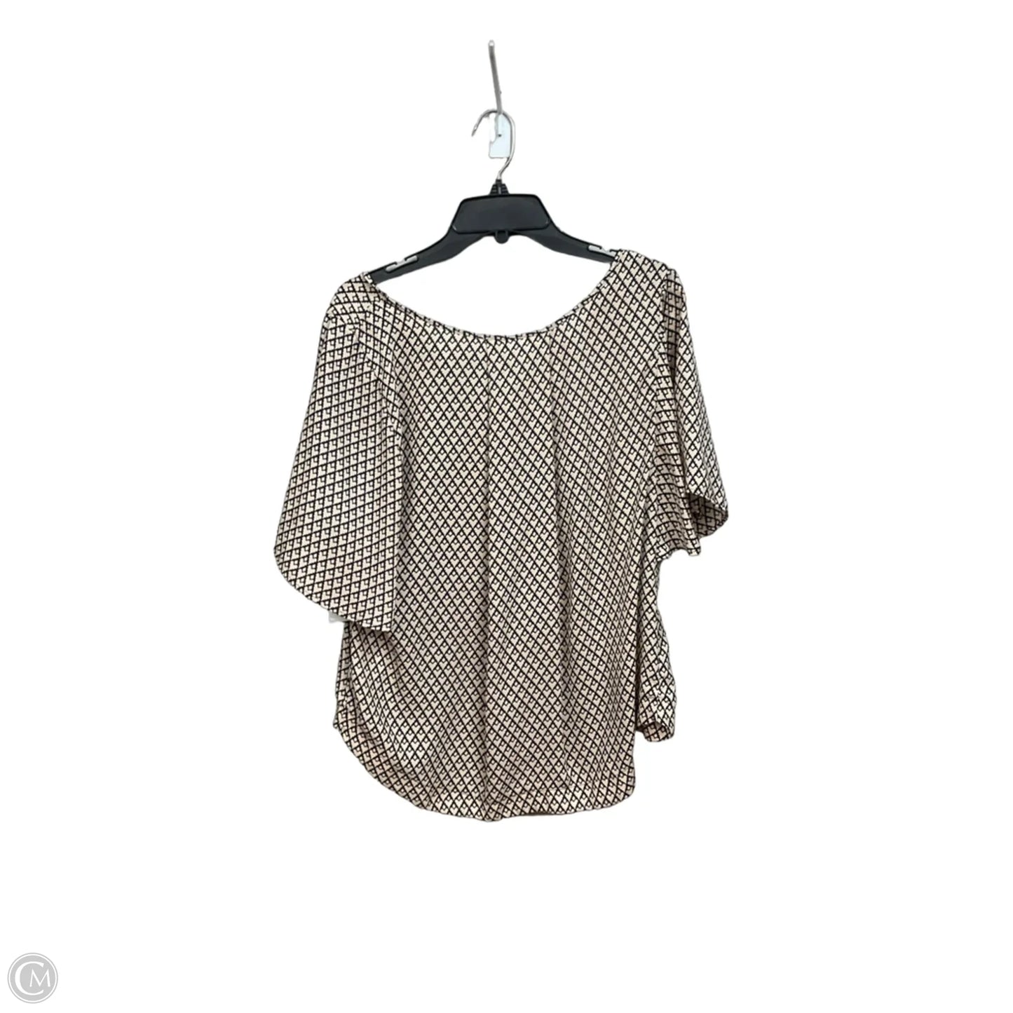 Top Short Sleeve By Stylus In Black & Tan, Size: L