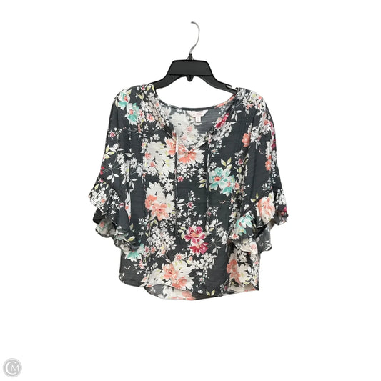 Top Short Sleeve By Lc Lauren Conrad In Floral Print, Size: M