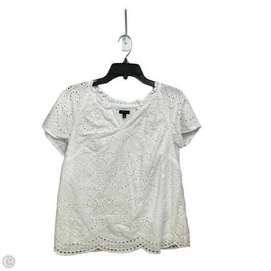 Top Short Sleeve By Talbots In White, Size: M