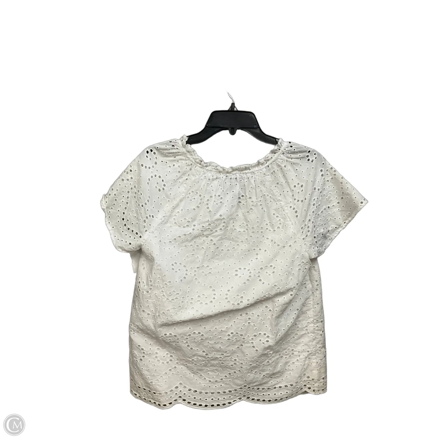 Top Short Sleeve By Talbots In White, Size: M