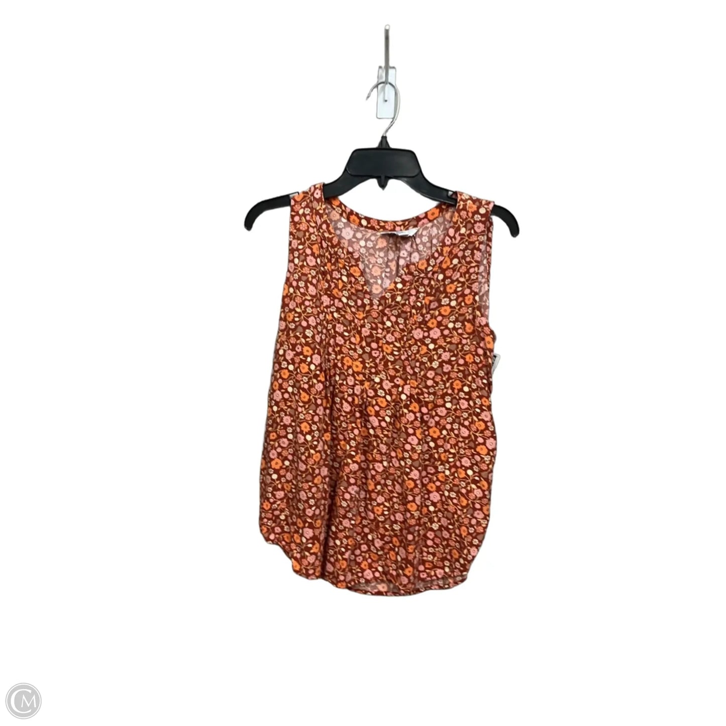 Top Sleeveless By Croft And Barrow In Floral Print, Size: M