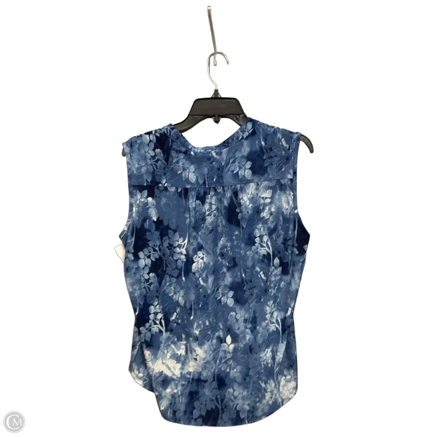 Top Sleeveless By Roz And Ali In Blue & White, Size: L