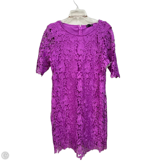 Dress Casual Short By Nina Leonard In Purple, Size: Xl
