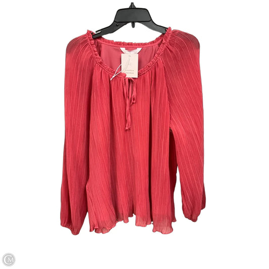 Top Long Sleeve By Lc Lauren Conrad In Coral, Size: L