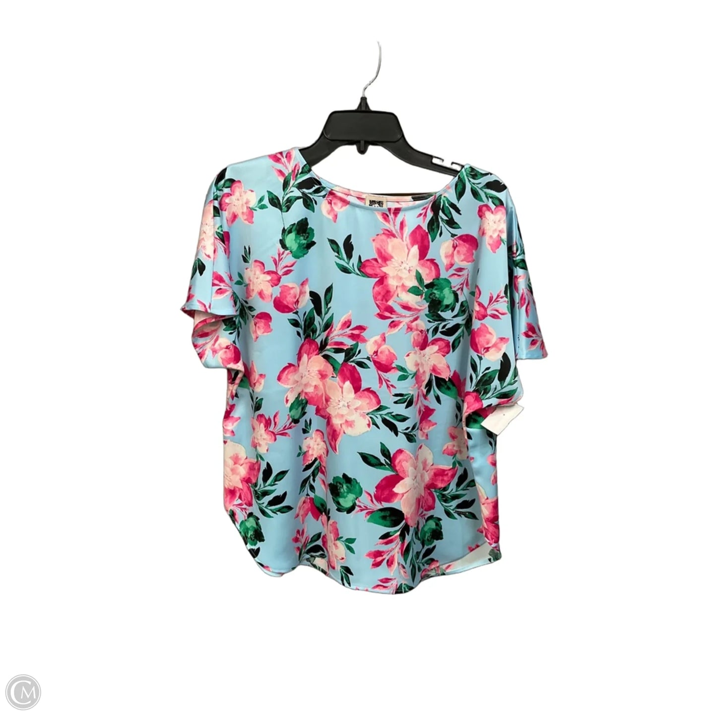 Top Short Sleeve By Anne Klein In Floral Print, Size: L
