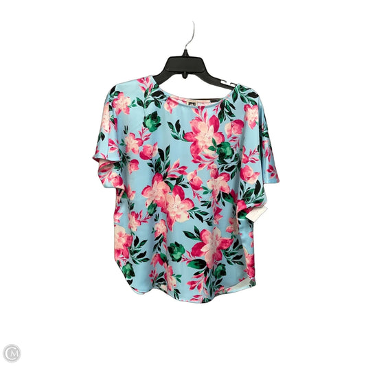 Top Short Sleeve By Anne Klein In Floral Print, Size: L