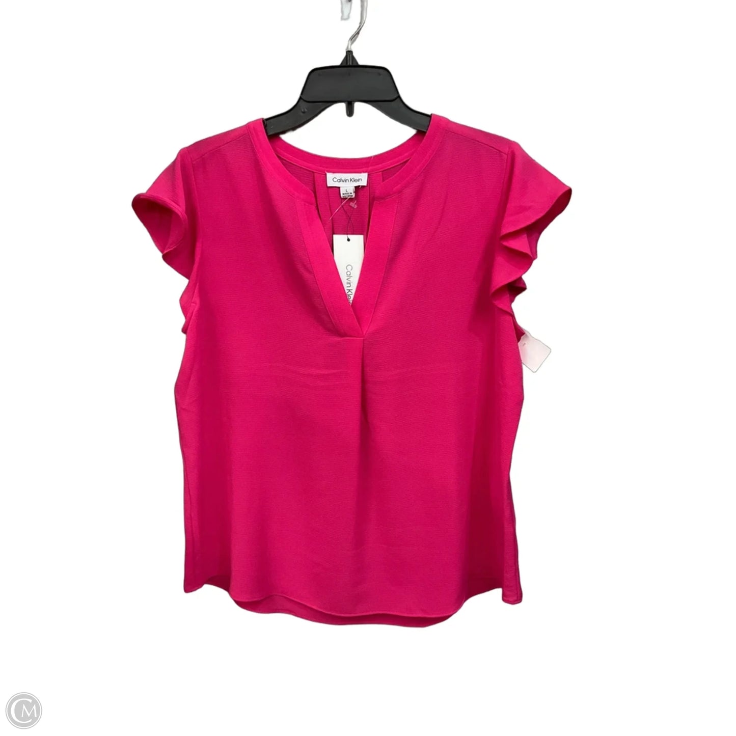 Top Short Sleeve By Calvin Klein In Pink, Size: L