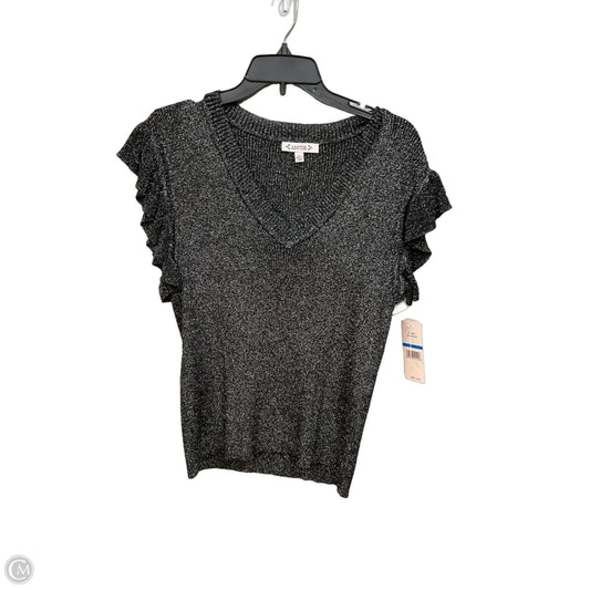 Top Sleeveless By Nanette By Nanette Lepore In Black & Silver, Size: Xl