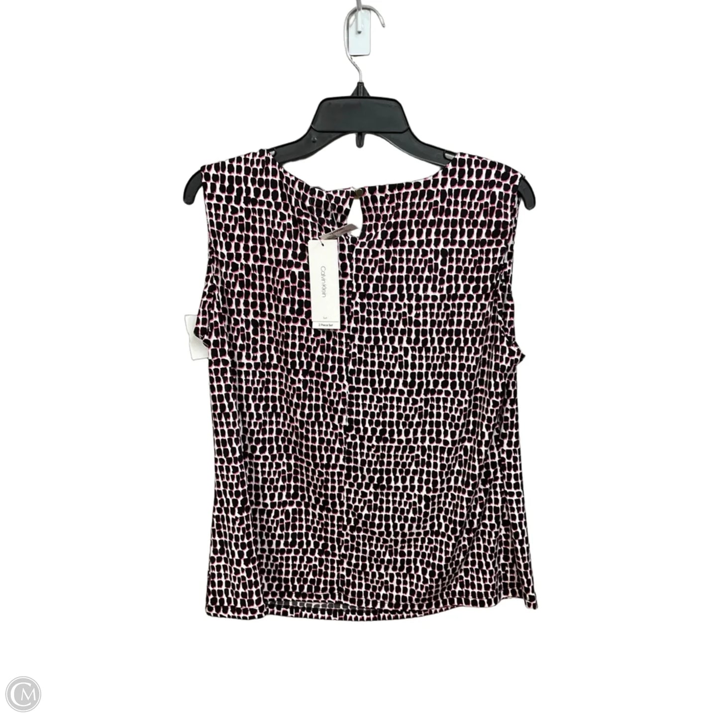 Top Sleeveless By Calvin Klein In Animal Print, Size: Xl
