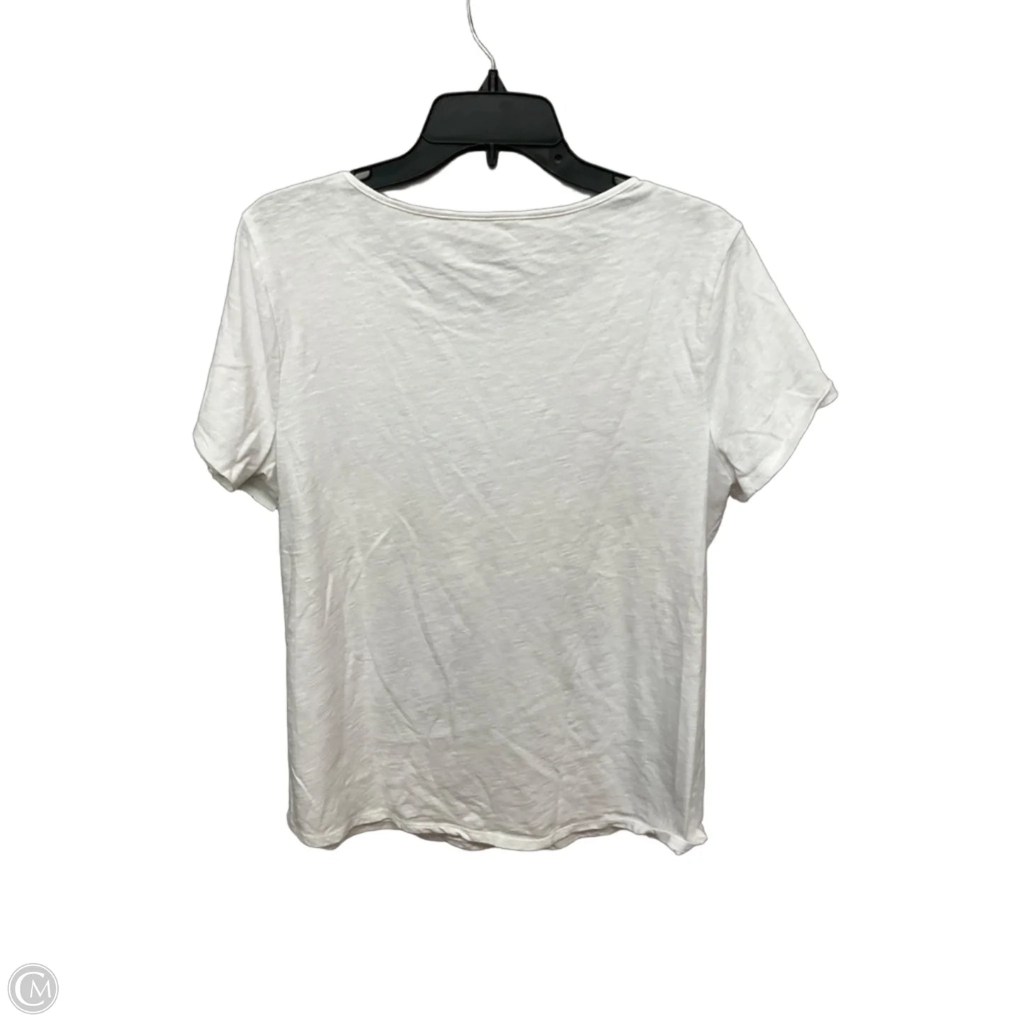 Top Short Sleeve By Croft And Barrow In White, Size: L