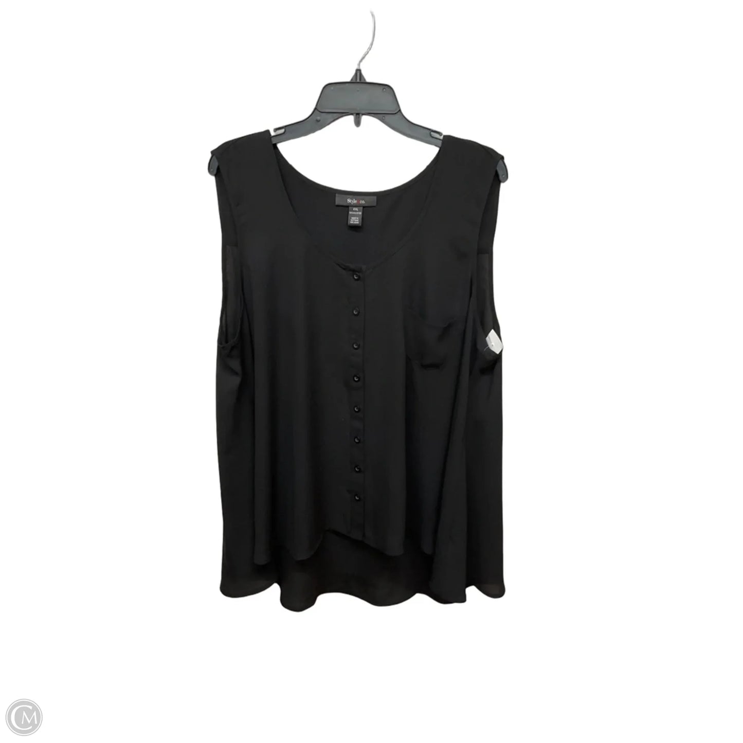 Top Sleeveless By Style And Company In Black, Size: Xxl